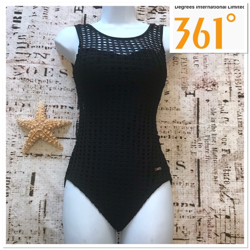 361 Swimsuit Lace 1-Piece Bathing Swimwear Sz MED